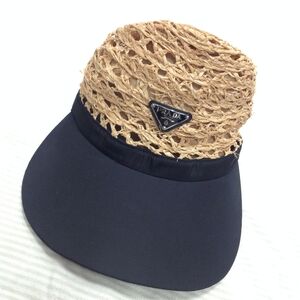 Prada "straw" cap raffia/nylon size M